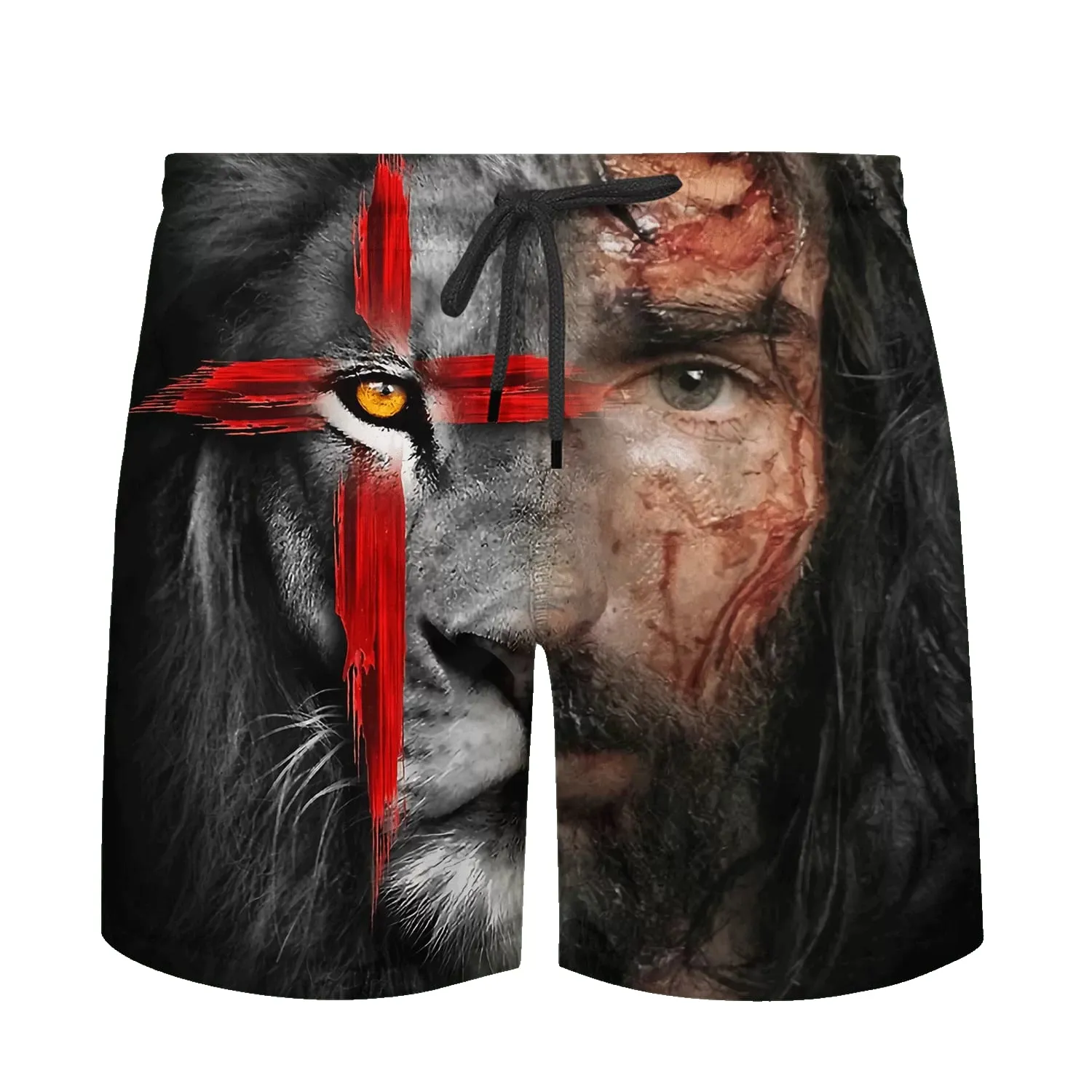 Jesus And Lion King Hawaiian Shirts For Men - Christian Hawaiian Shirt - Hawaiian Summer Shirts