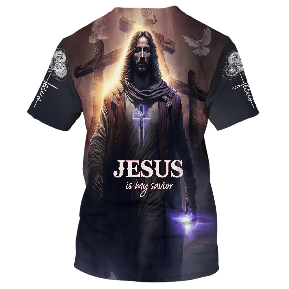 Jesus Is My Savior Cross 3d All Over Print Shirt - Christian 3d Shirts For Men Women