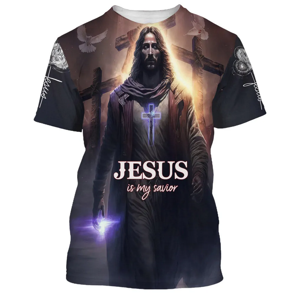 Jesus Is My Savior Cross 3d All Over Print Shirt - Christian 3d Shirts For Men Women