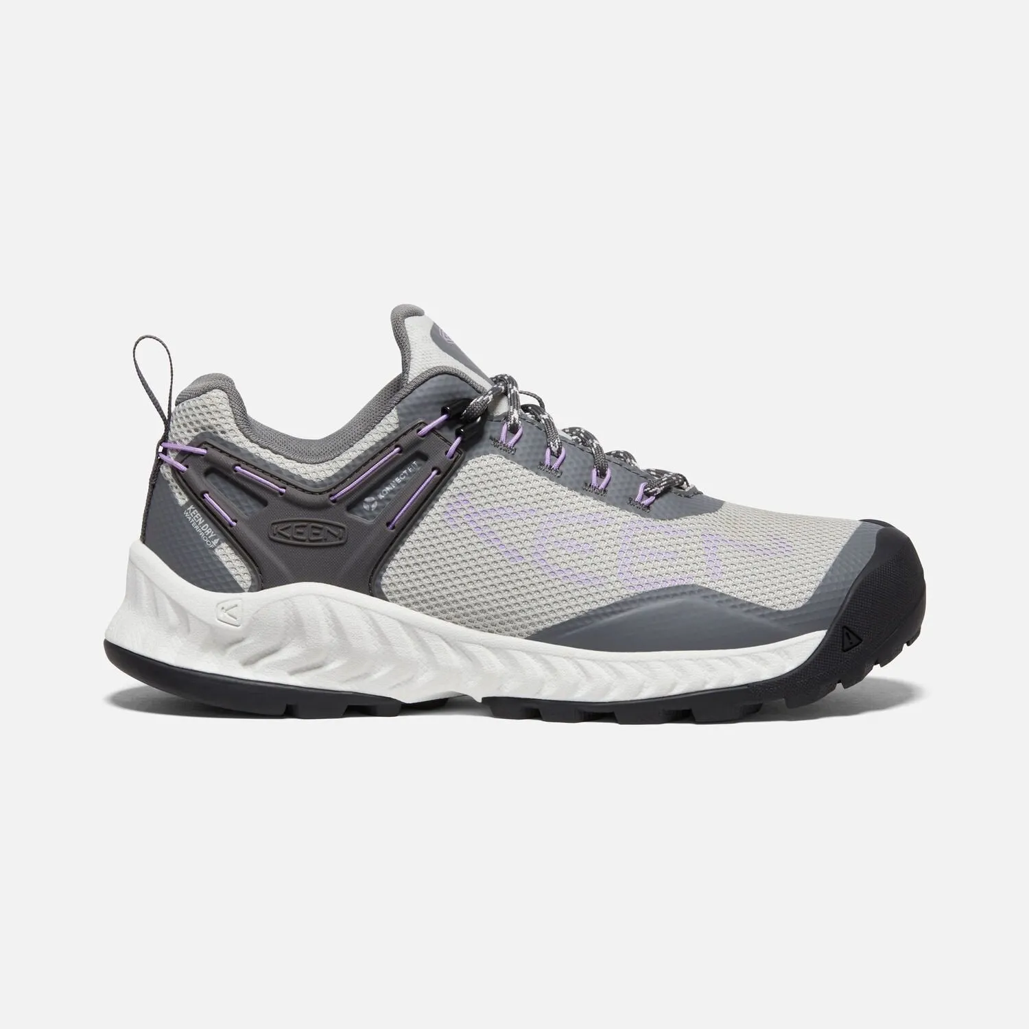 Keen Women's NXIS EVO Waterproof Hiking Shoe in Grey/Lavender