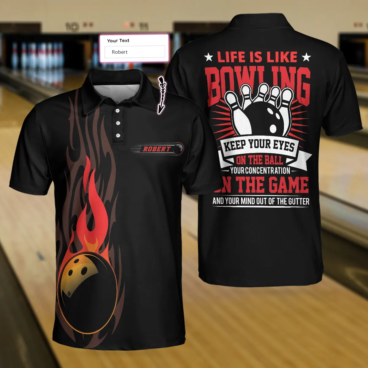 Keep Your Eyes On The Balls Bowling Custom Polo Shirt, Personalized Bowling Shirt For Men Coolspod