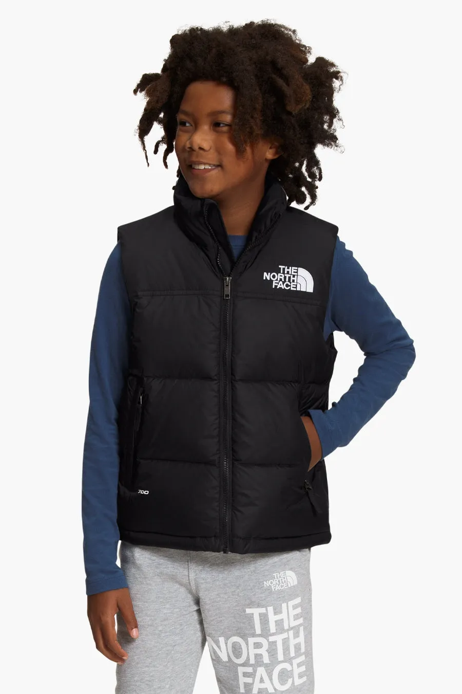 Kids Vest North Face Teen 1996 Retro Nupste TNF Black