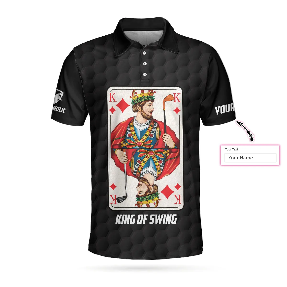 King Of Swing Golf Custom Polo Shirt, Personalized Golfing King Card Polo Shirt, Best Golf Shirt For Men Coolspod