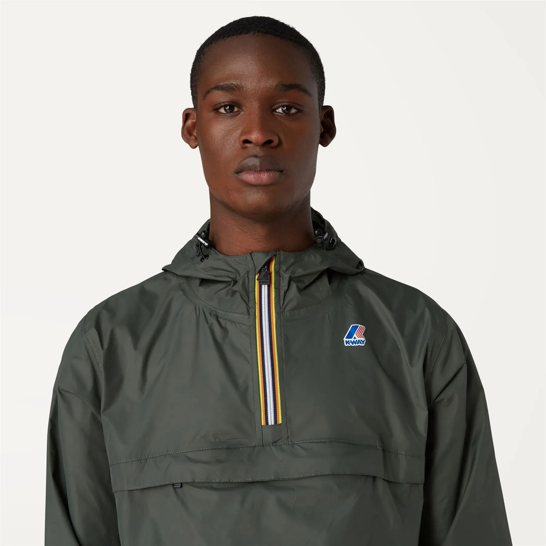 Leon - Packable Quarter Zip Rain Jacket in Black Torba