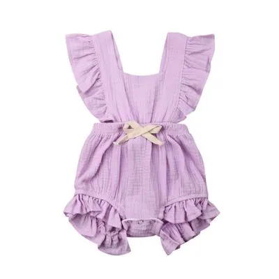 Lotus leaf lace sleeve bow baby dress