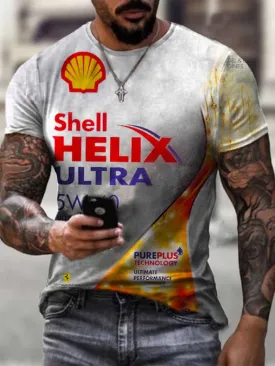 Lubricant Motorcycle Print T-Shirt