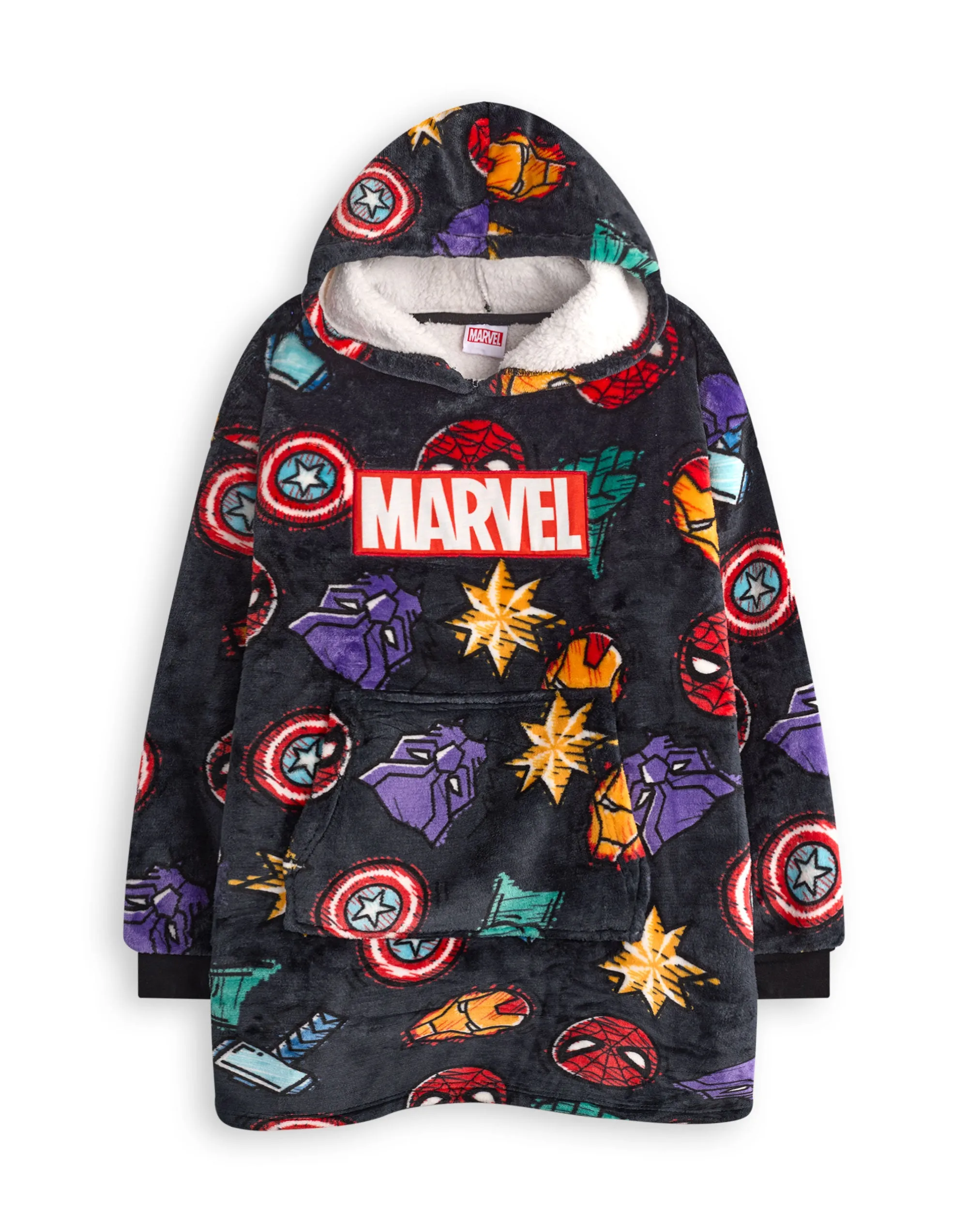 Marvel Character Boys Multicoloured Blanket Hoodie