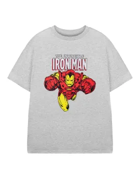 Marvel Iron Man Boys Grey Short Sleeved T-Shirt