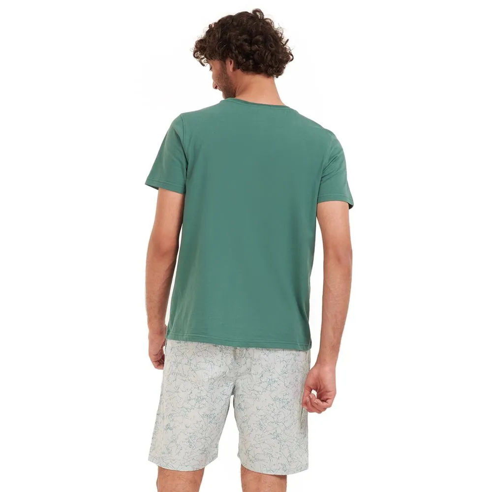 Men summer pajama set Teal T-shirt   Pistache short