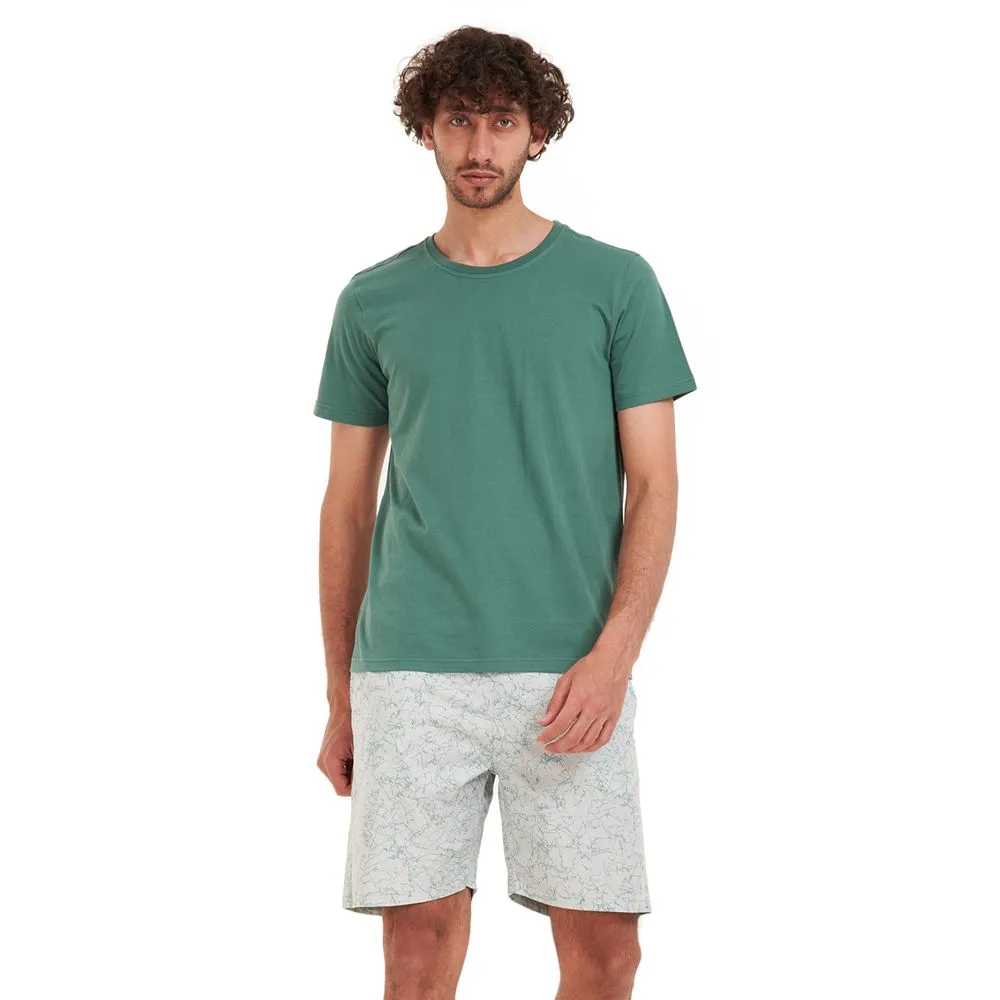 Men summer pajama set Teal T-shirt   Pistache short