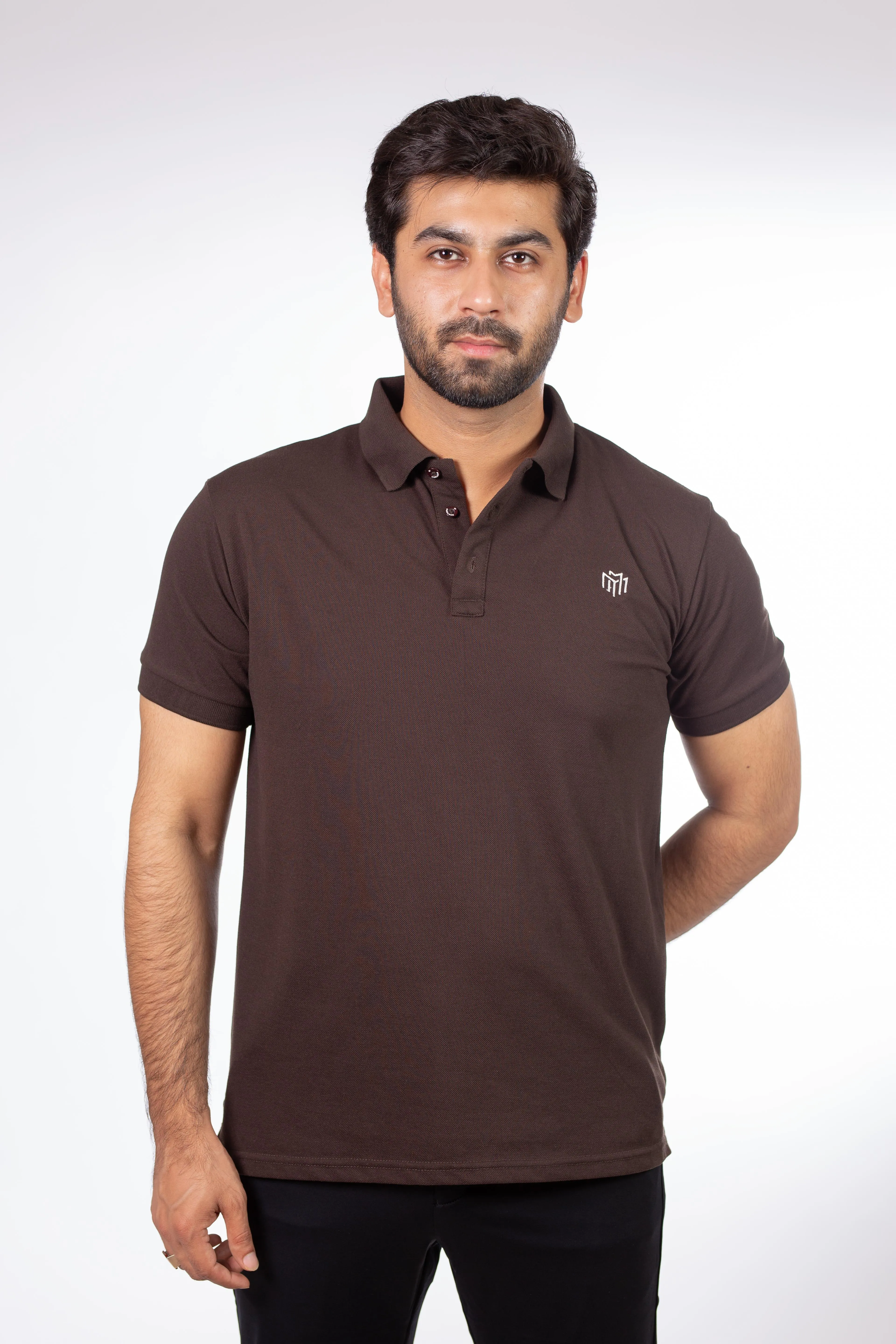 MEN'S COFFE PIQUE POLO SHIRTS