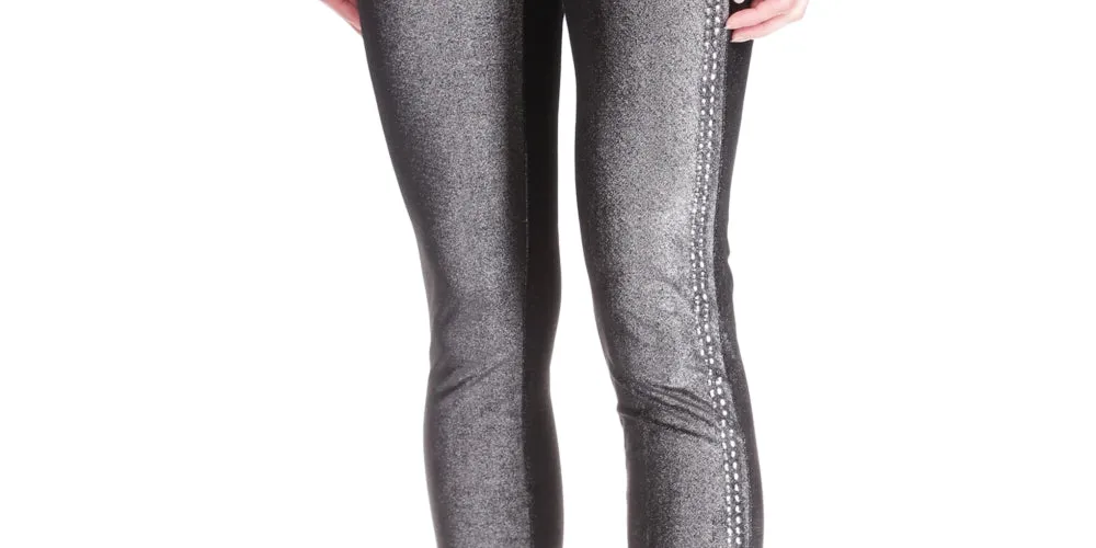 Michael Kors Women's Studded Velvet Leggings Gray Size X-Large