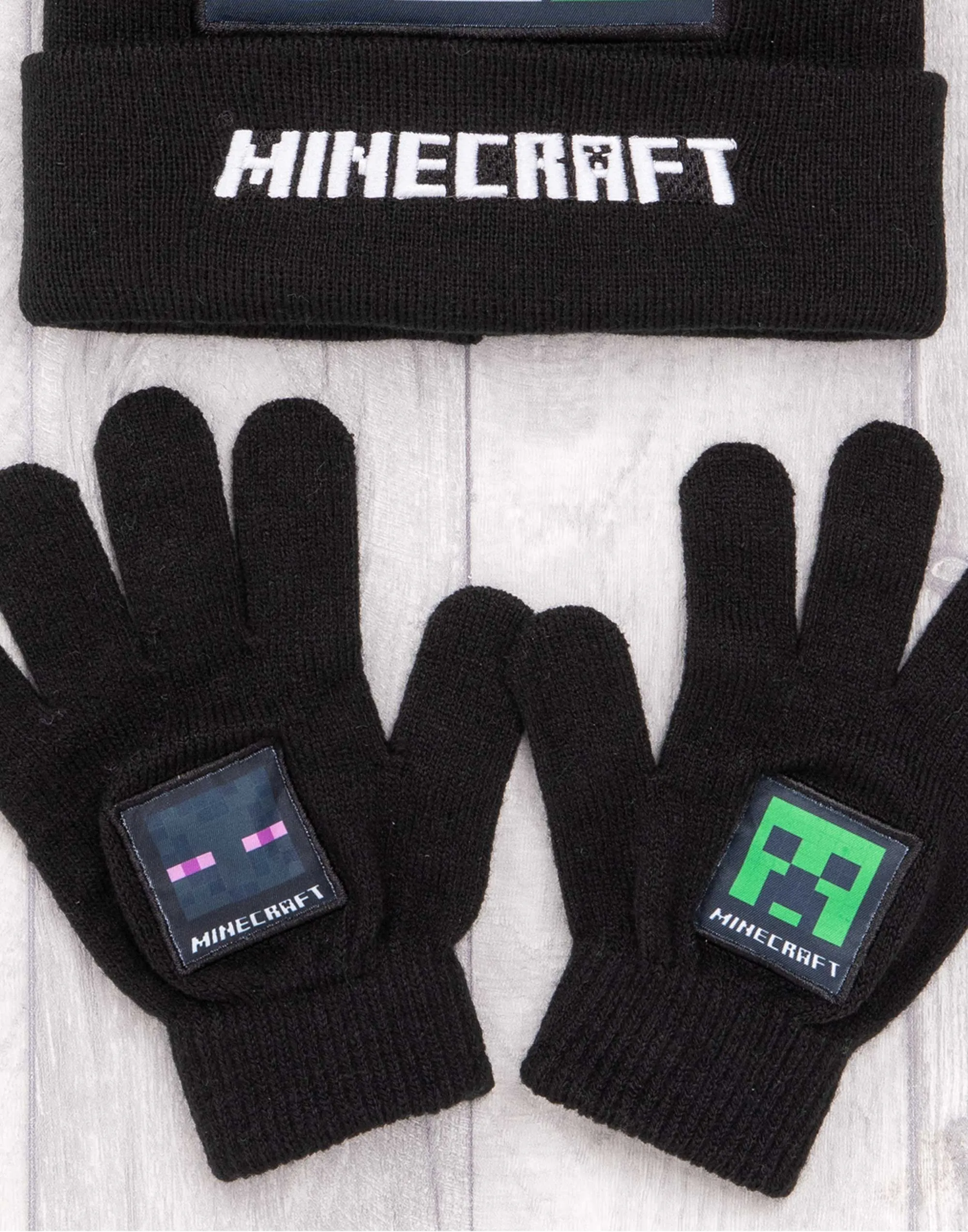 Minecraft Characters Boys Black Beanie Hat