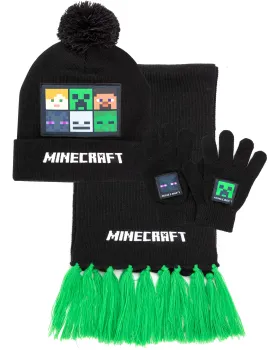 Minecraft Characters Boys Black Beanie Hat