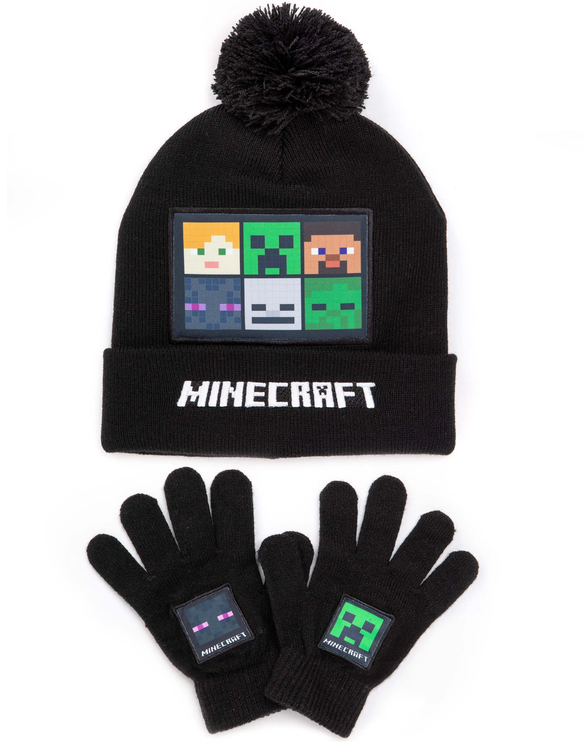 Minecraft Characters Boys Black Beanie Hat