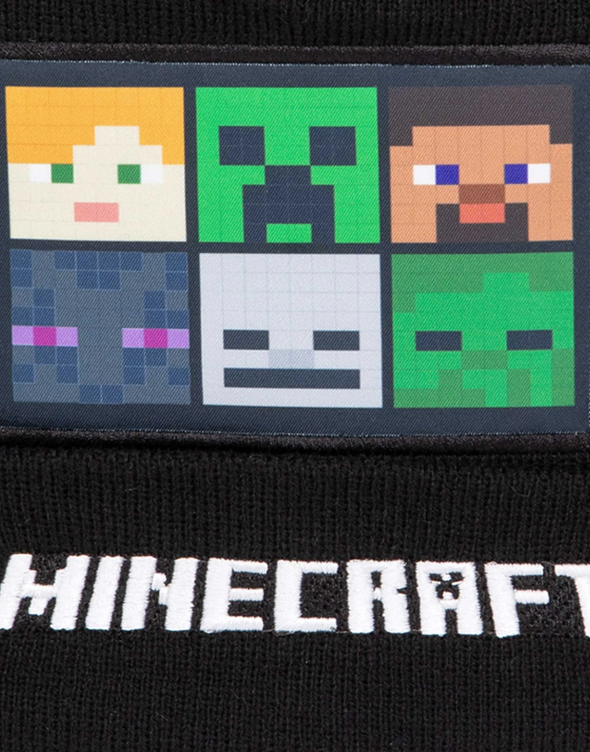 Minecraft Characters Boys Black Beanie Hat