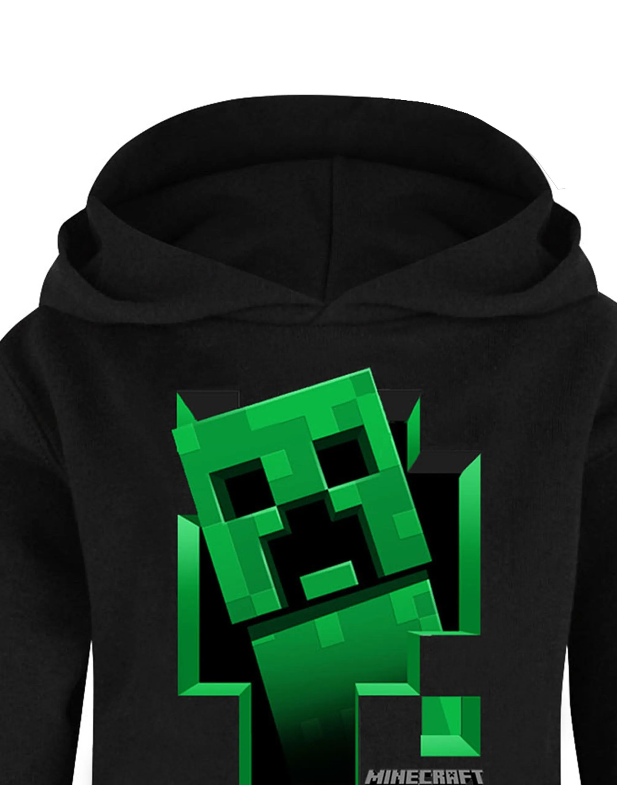 Minecraft Creeper Boys Black Hoodie