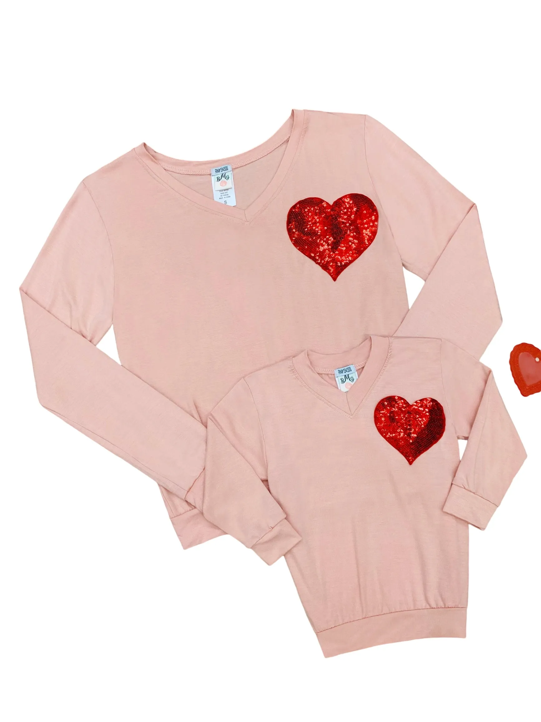 Mommy And Me Shining Heart Pink Top