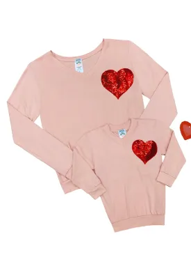 Mommy And Me Shining Heart Pink Top