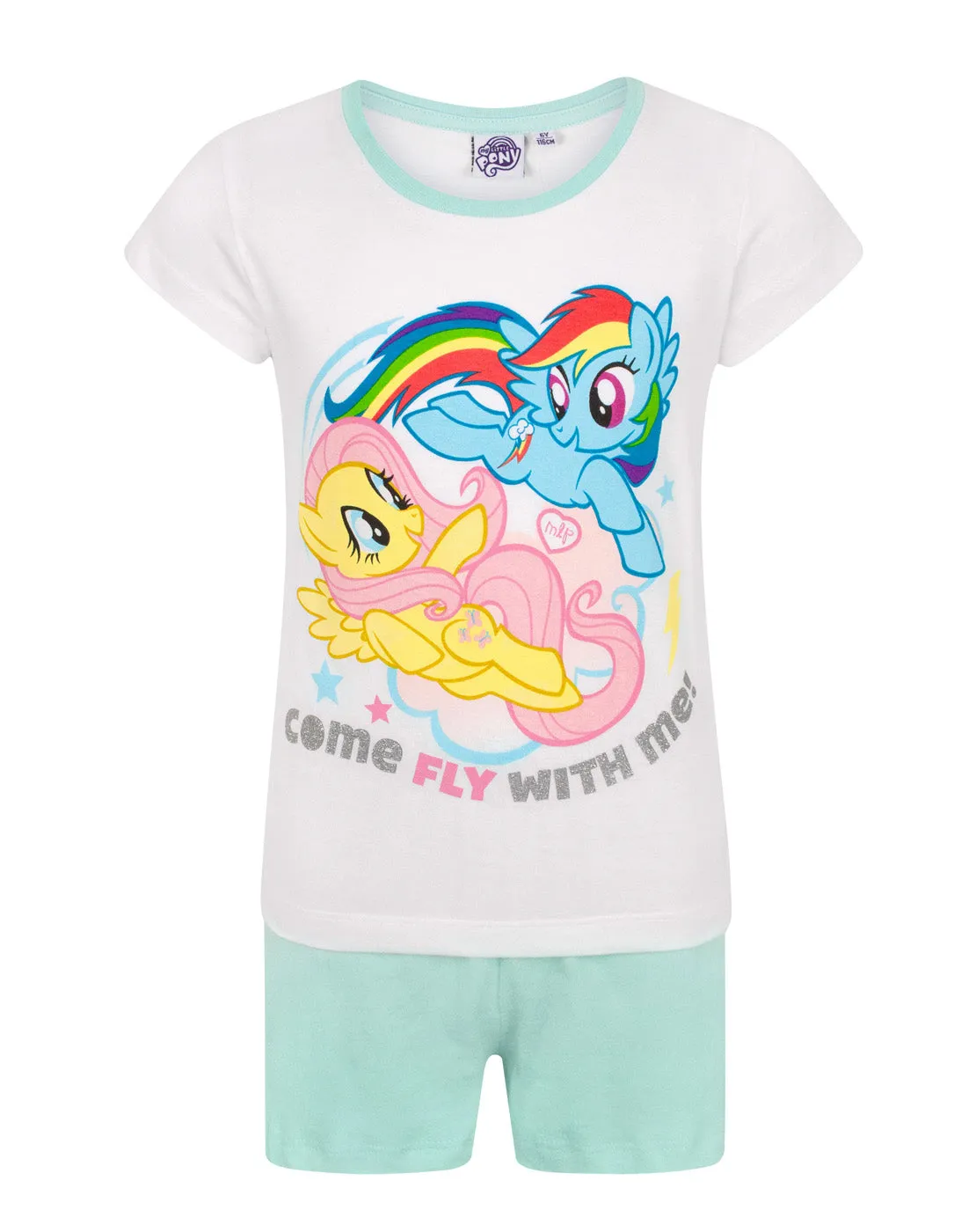 My Little Pony Girls White Short Sleeve Short Leg Pyjama Set