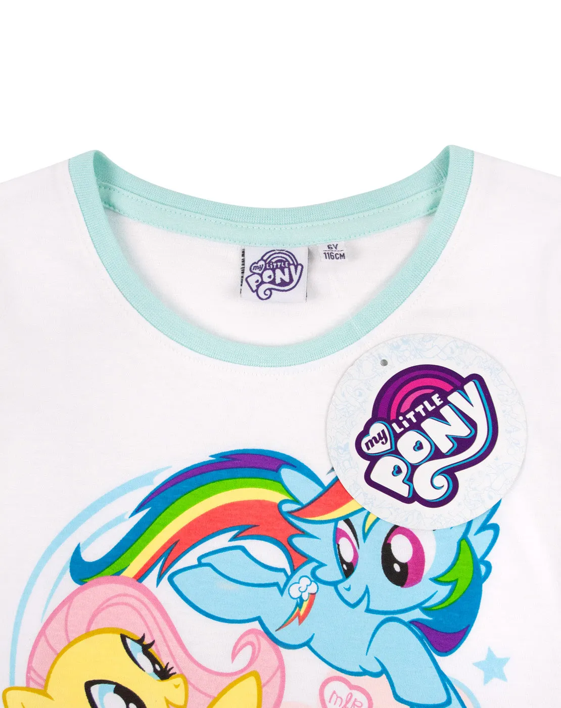 My Little Pony Girls White Short Sleeve Short Leg Pyjama Set