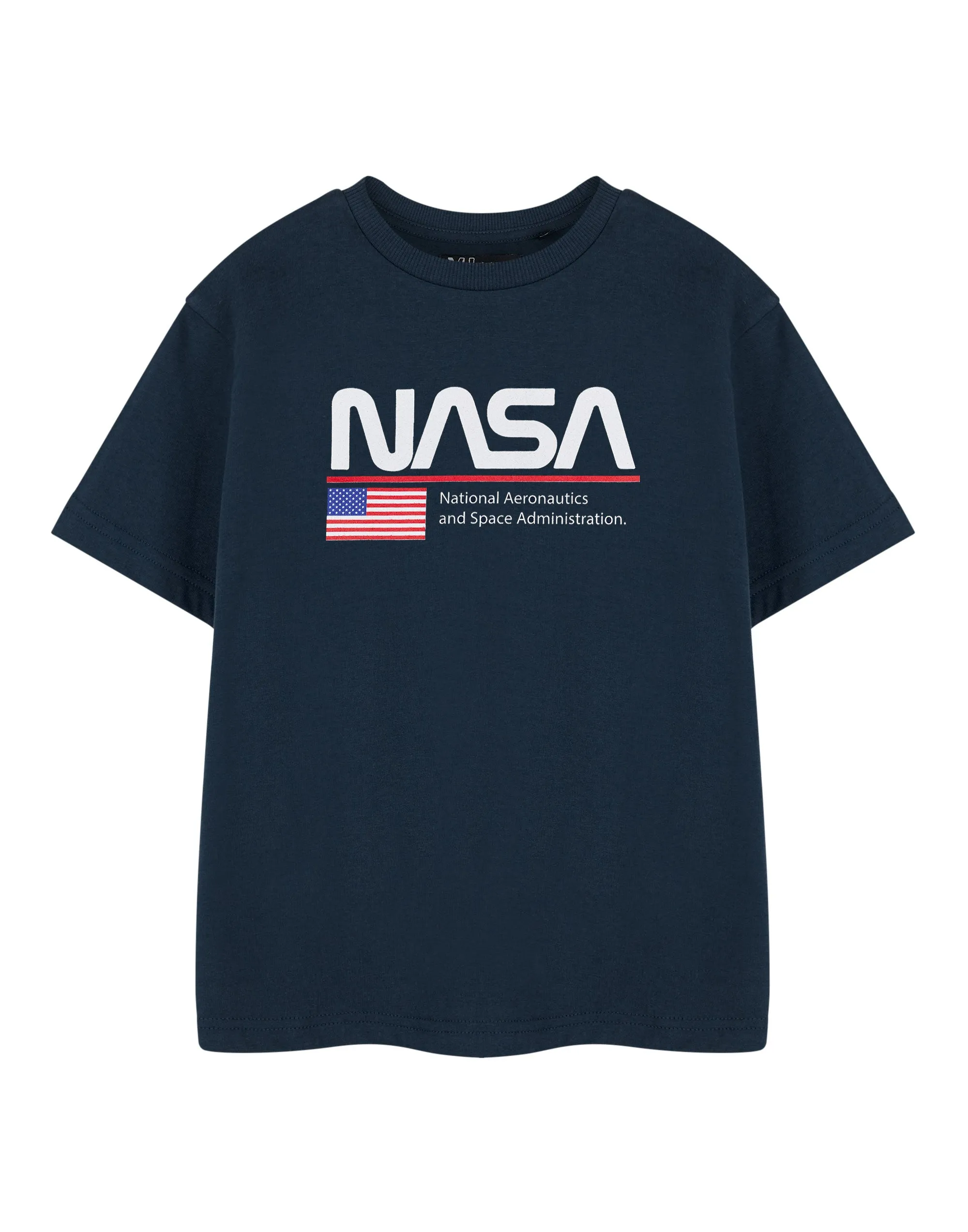 NASA Space Kids Unisex Kids Blue Short Sleeved T-Shirt