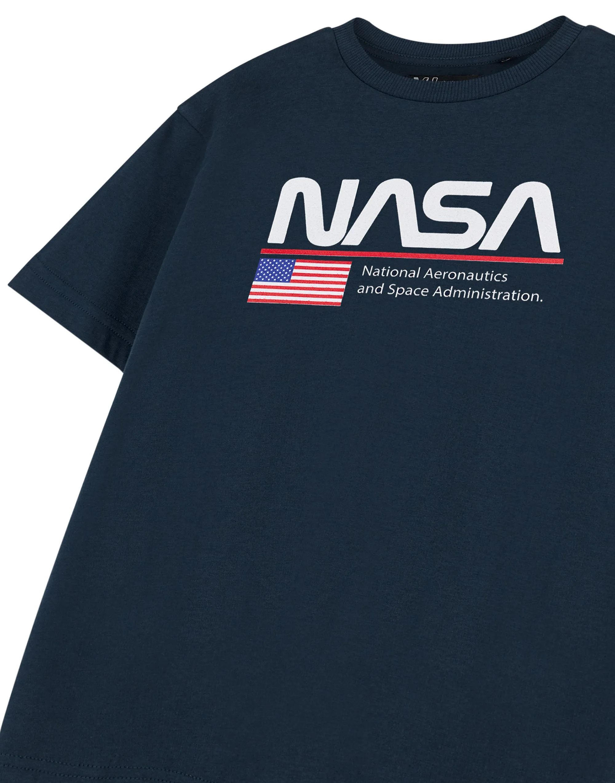 NASA Space Kids Unisex Kids Blue Short Sleeved T-Shirt