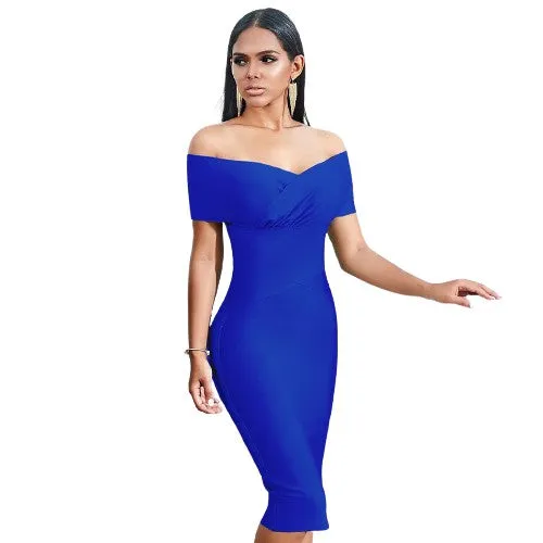 Off Shoulder Bandage Bodycon Trendy Dresses For Women