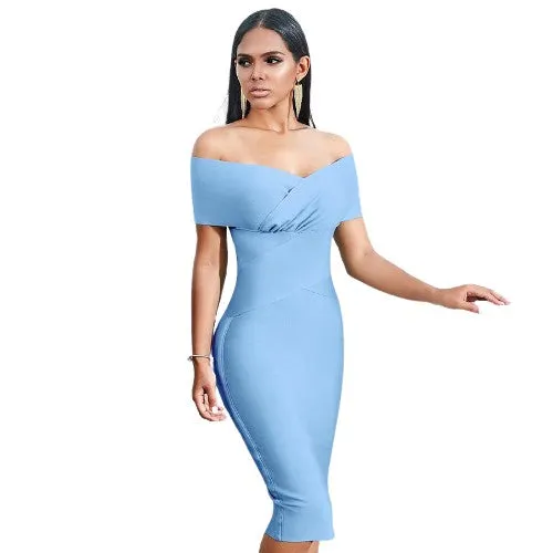 Off Shoulder Bandage Bodycon Trendy Dresses For Women