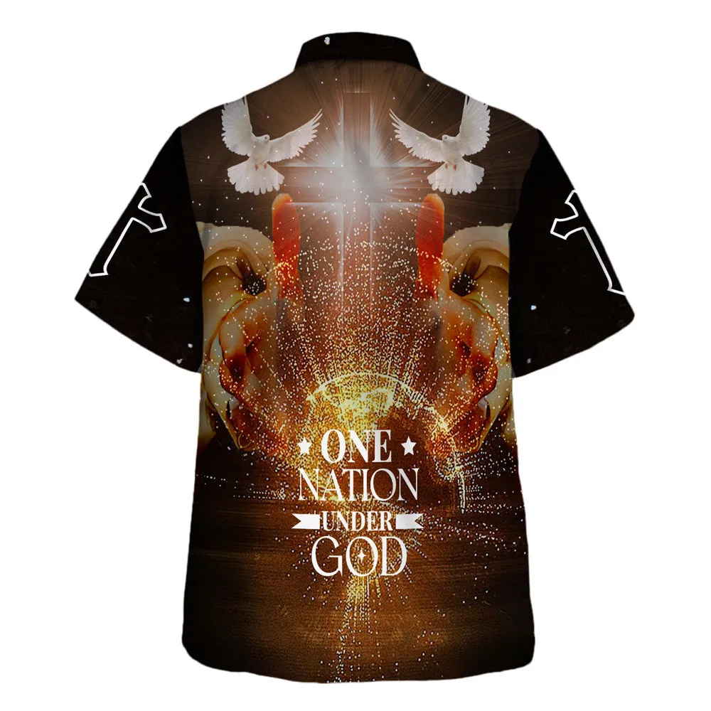 One Nation Under God Hand Of God Hawaiian Shirts For Men & Women - Christian Hawaiian Shirt - Hawaiian Summer Shirts