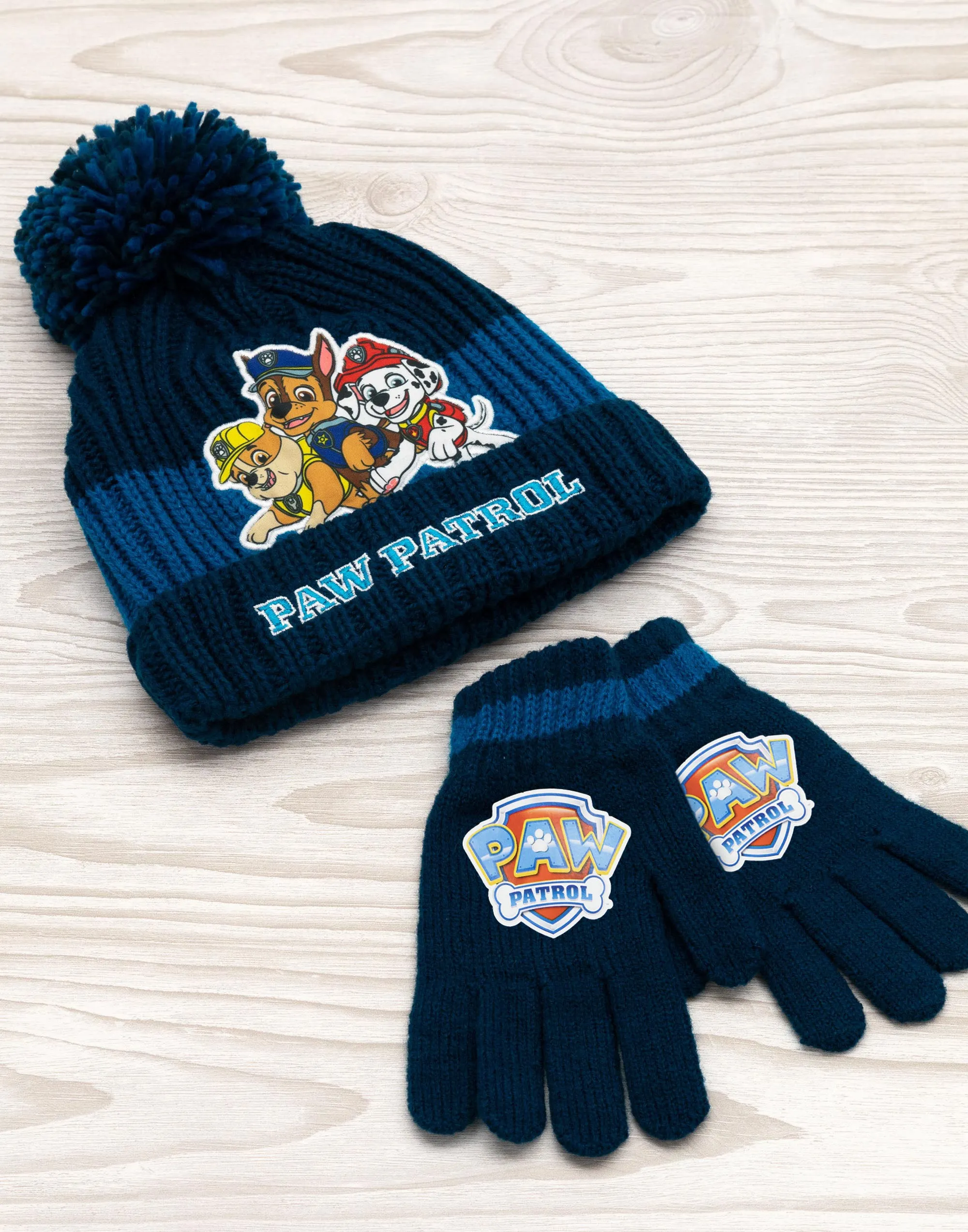 Paw Patrol Team Pose Boys Blue Beanie and Gloves Set