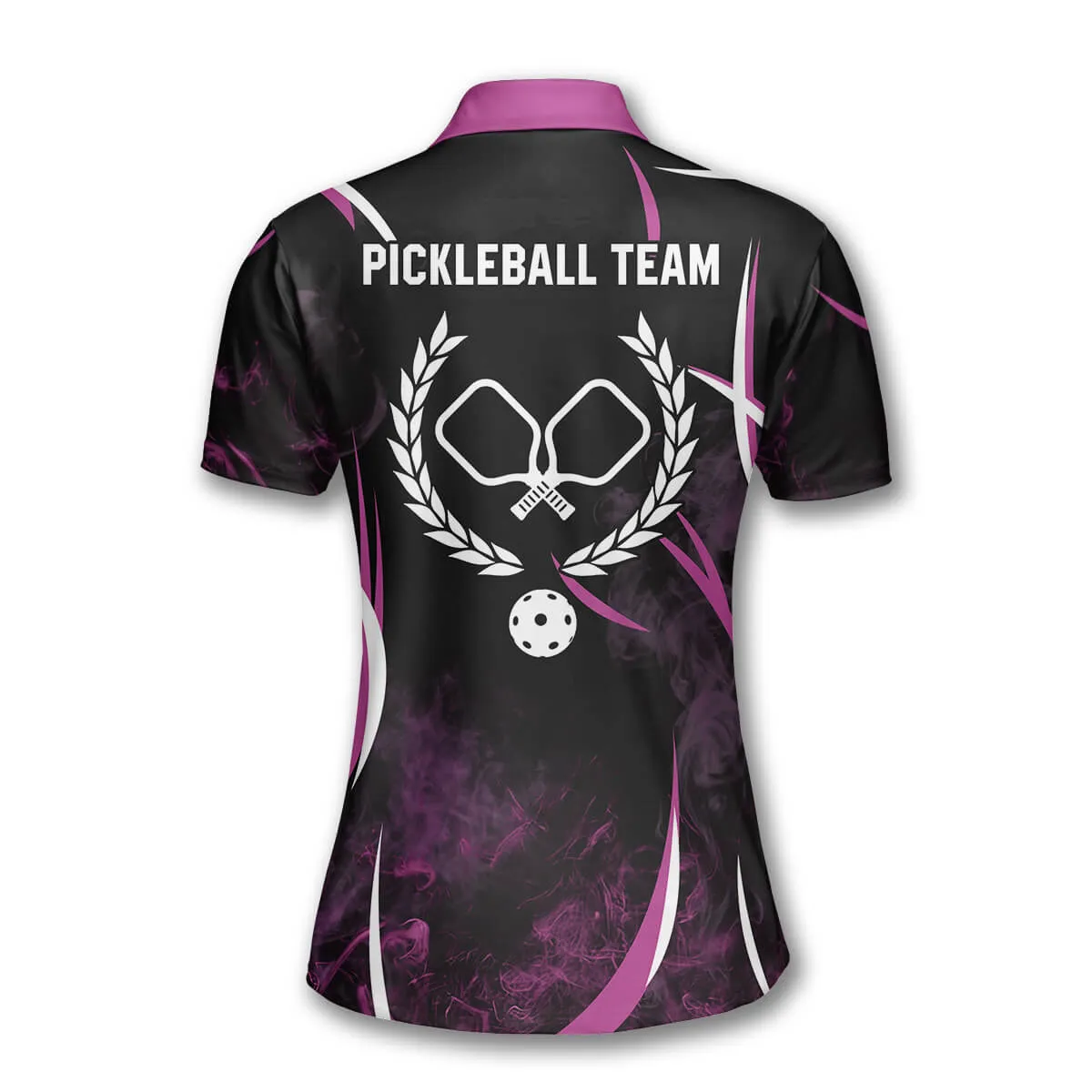 Pink Smoke Pickleball Polo Shirts For Women, Pickleball 3D Polo Shirt