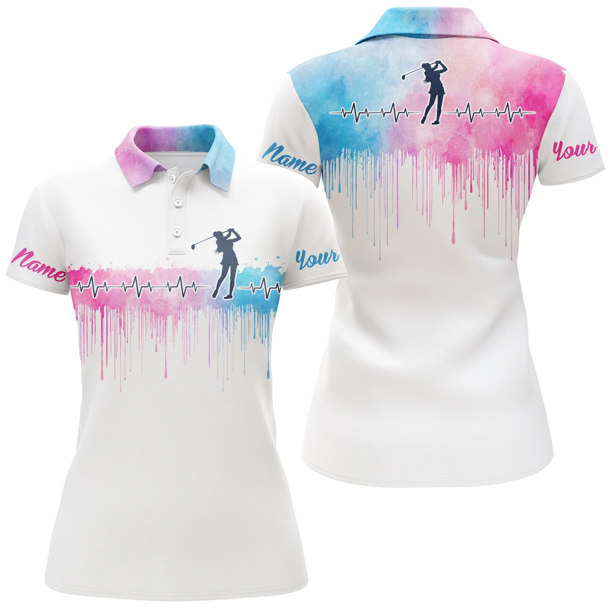 Pink Women Golf Polo Shirt Plan For The Day Golf Icons Custom Name Women Golf Gift Ideas