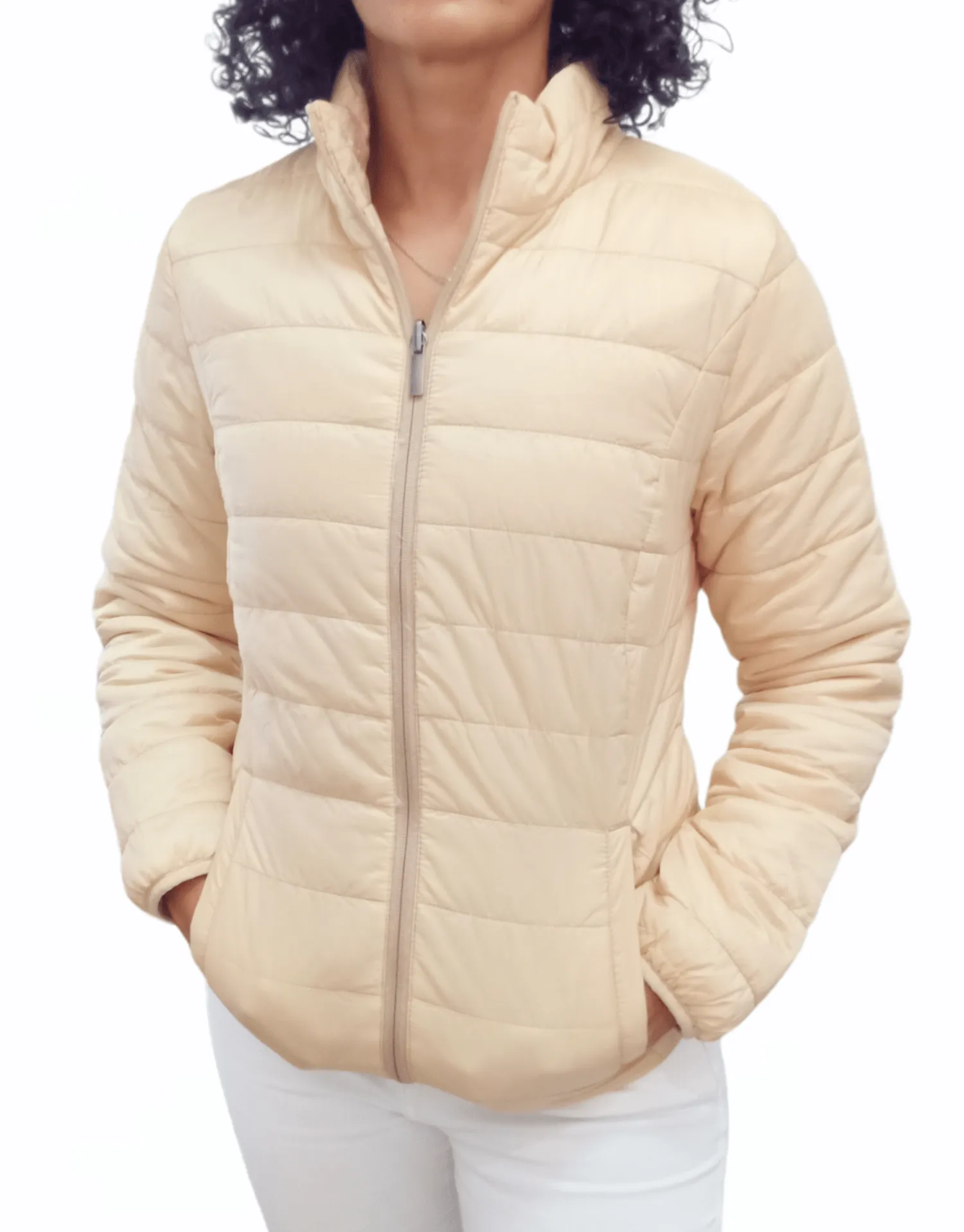 Puffer Women Double-Face Jacket - Beige x Patterned