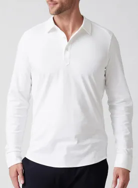 PURE AQUA LONG SLEEVE POLO - WHITE