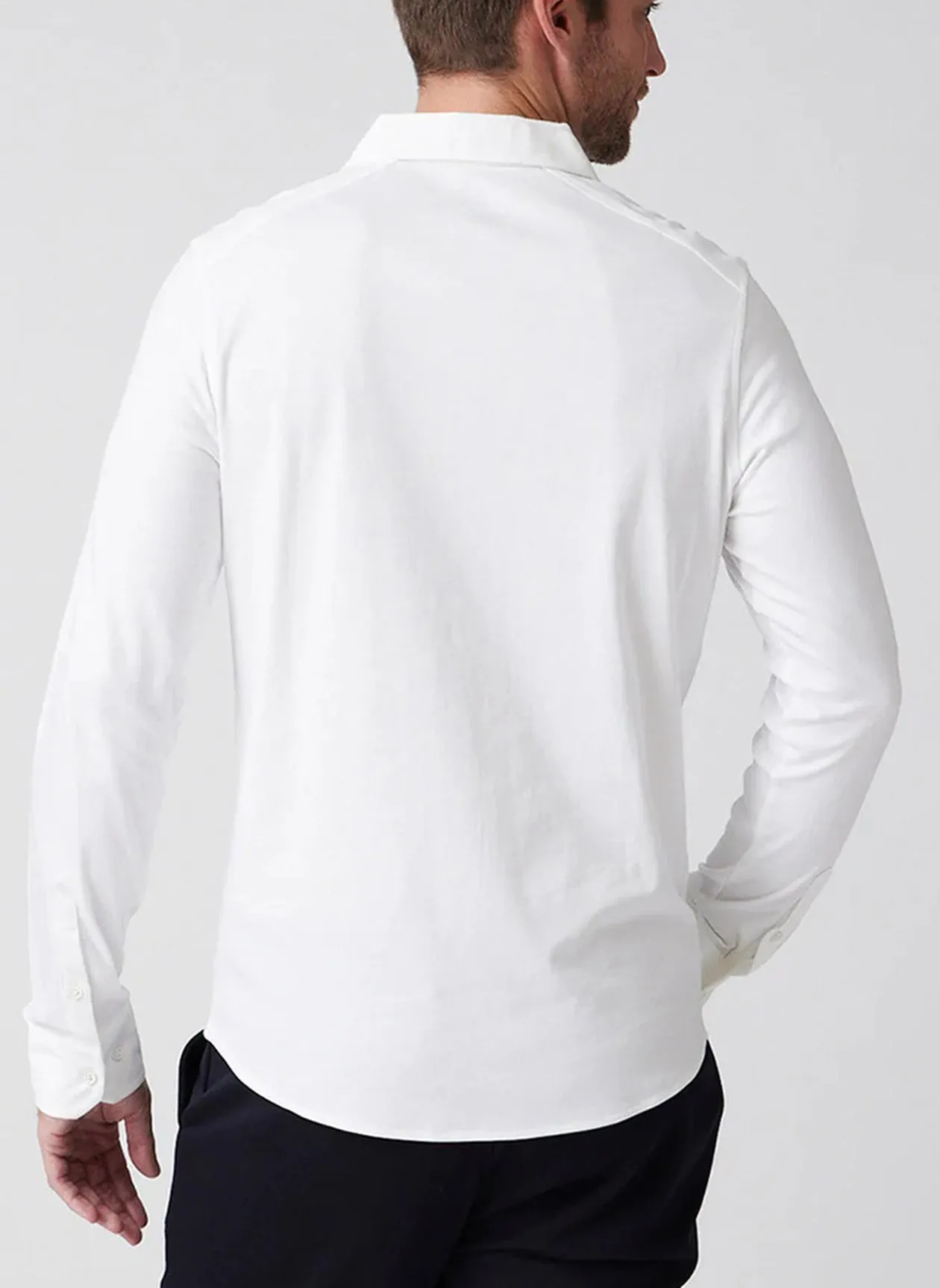 PURE AQUA LONG SLEEVE POLO - WHITE