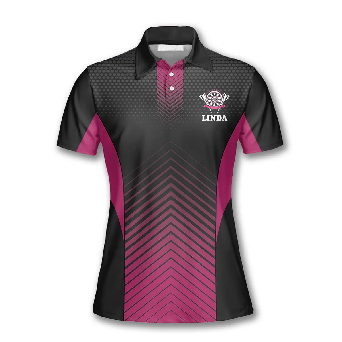 Queen of Darts Dark Pink Custom Darts Shirts for Women