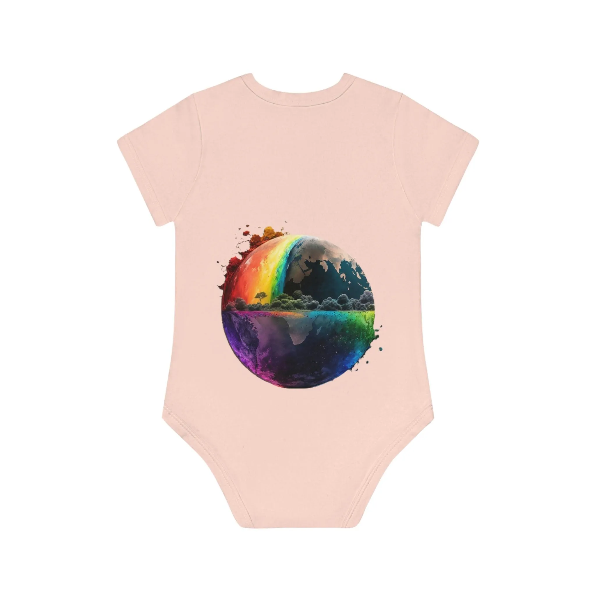 ,,RAINBOW WORLD" Baby Organic Short Sleeve Bodysuit