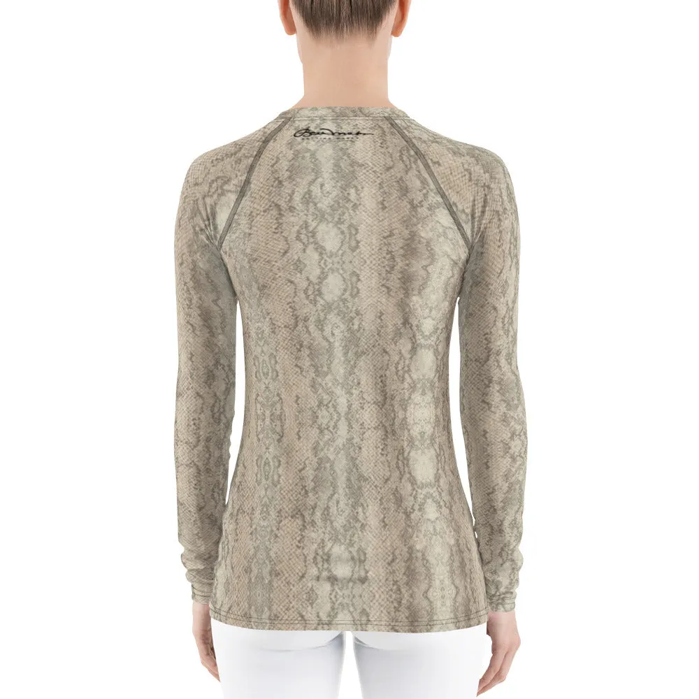 Snake Print Long Sleeve Tops