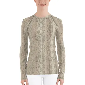 Snake Print Long Sleeve Tops