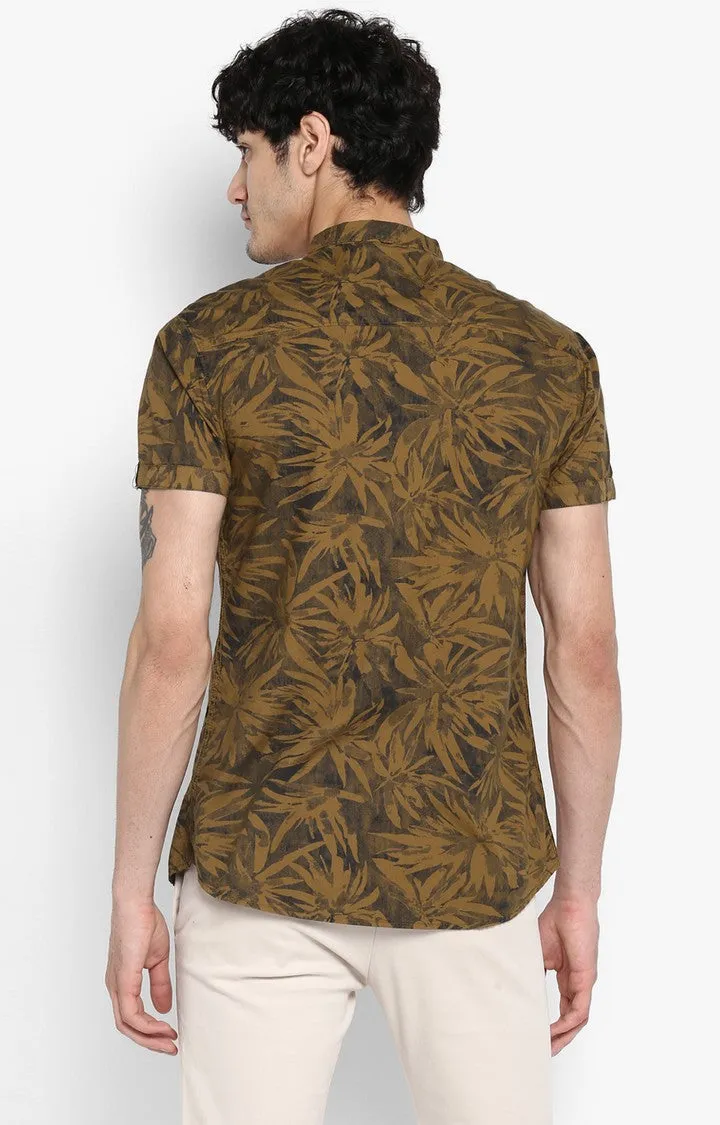 Spykar Men Khaki Printed Casual Shirt