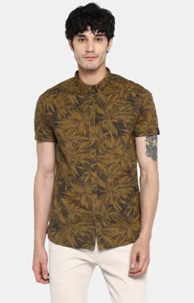 Spykar Men Khaki Printed Casual Shirt