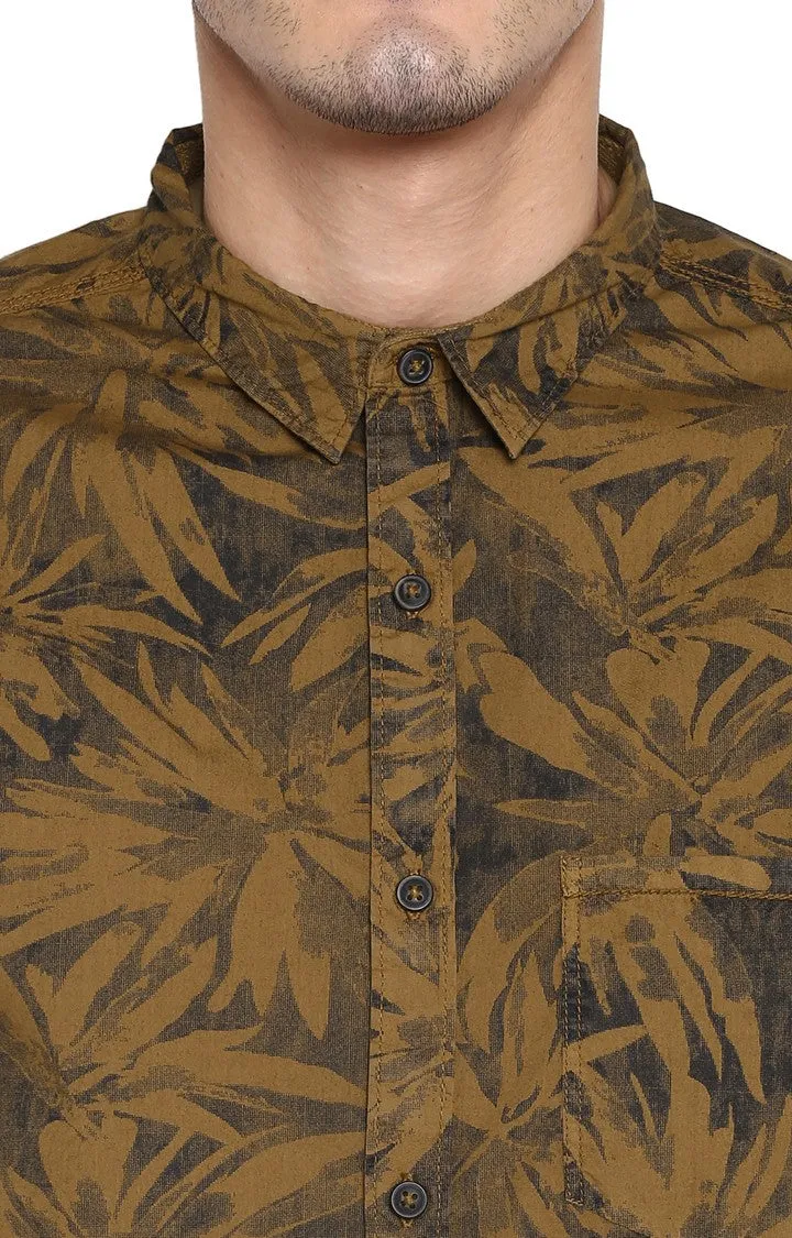 Spykar Men Khaki Printed Casual Shirt