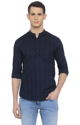 Spykar Men Navy Checked Casual Shirt