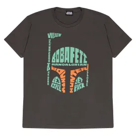 Star Wars Boba Fett Word Puzzle Helmet Kids T-Shirt