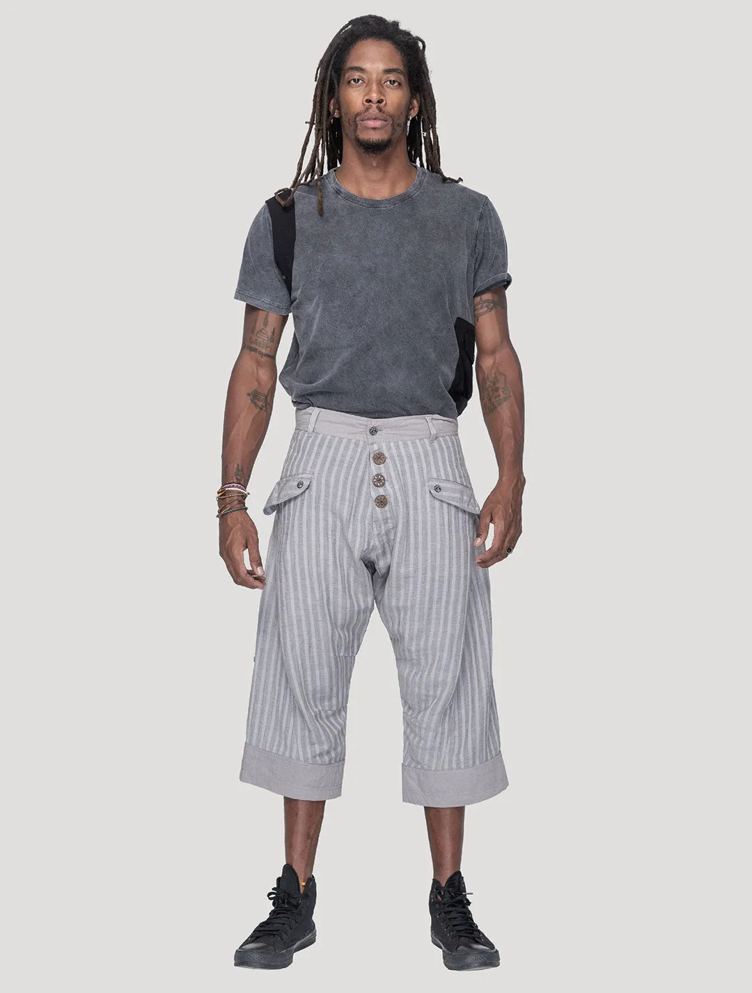 Taiji Striped ¾ Pants