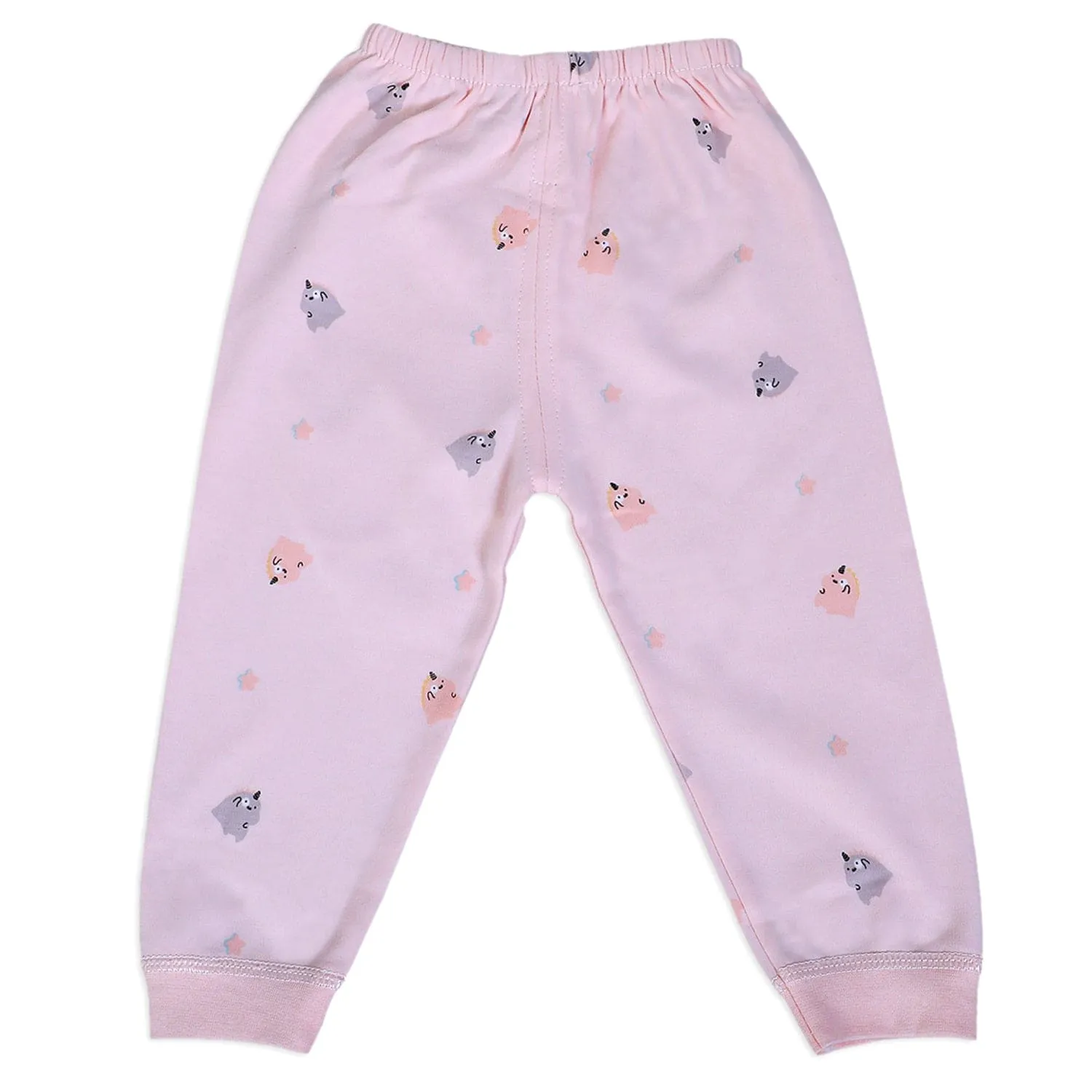 Unicorn Full Sleeves 2 Piece Buttoned Pyjama Set Night Suit - Pink