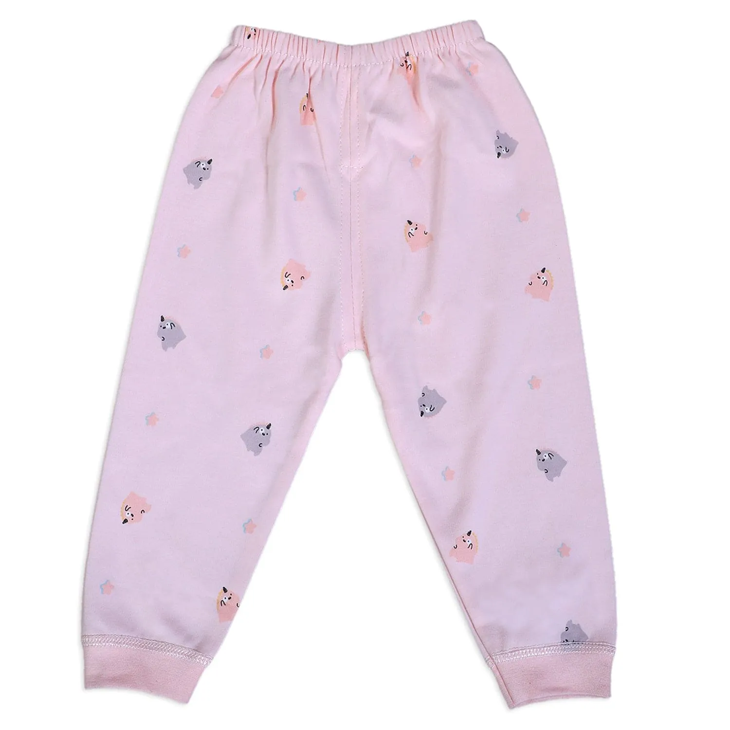 Unicorn Full Sleeves 2 Piece Buttoned Pyjama Set Night Suit - Pink