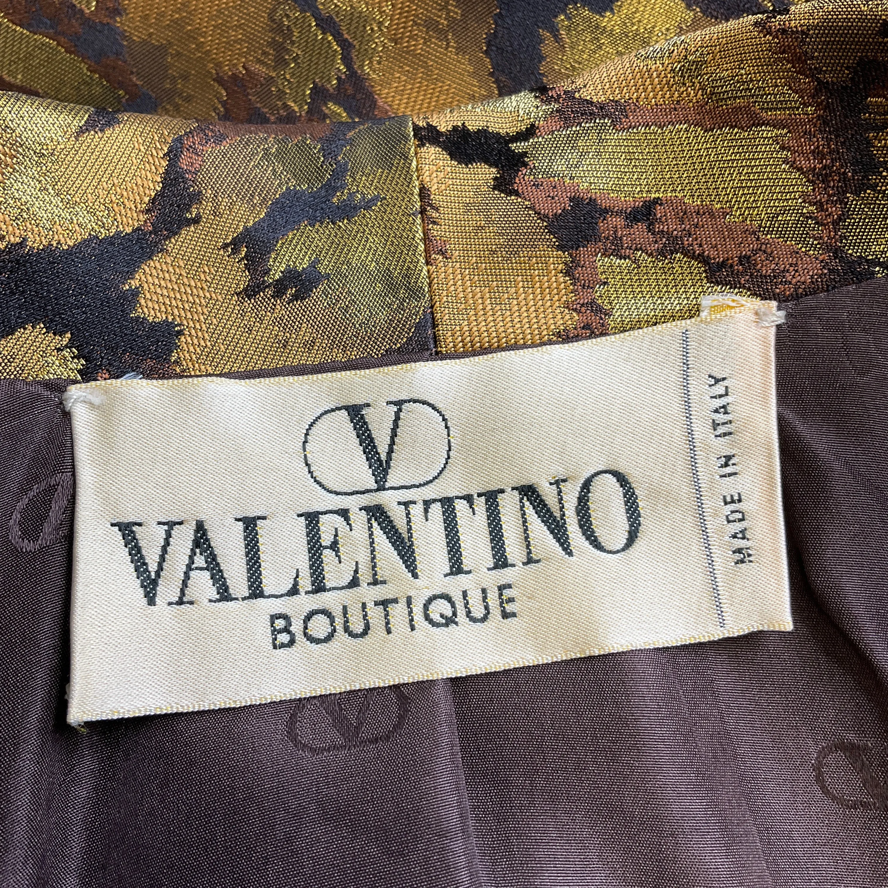 Valentino Boutique Vintage Gold Metallic Jacquard Brocade Jacket