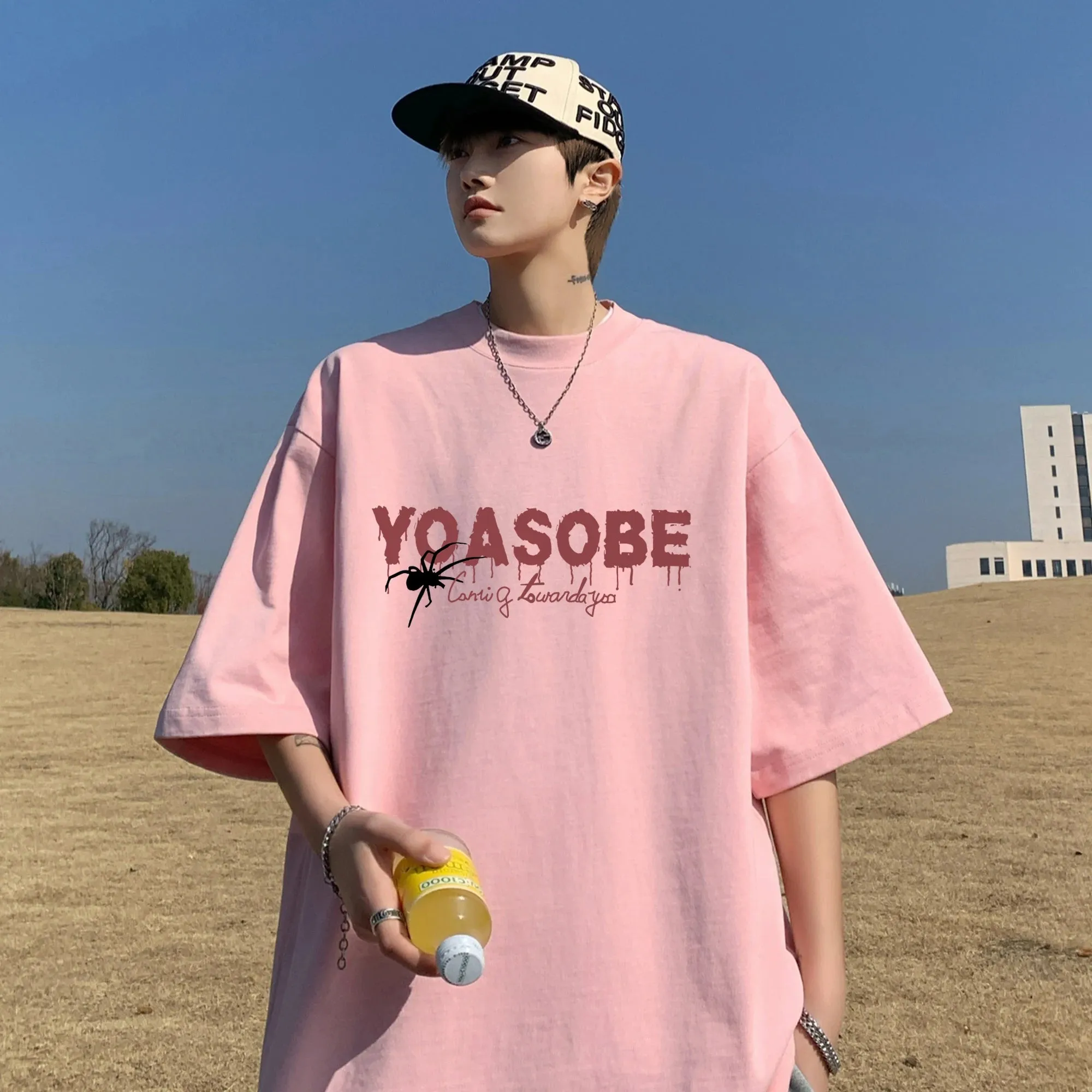 Wiaofellas  -  Letter Printed Cotton Short Sleeve T-shirt Men Women Loose Half Sleeved T-shirt Harajuku Fashion Men Clothing Oversized T Shirts